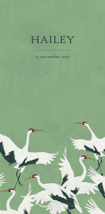 Geboortekaartje 'Stork' van Annet Weelink Design.