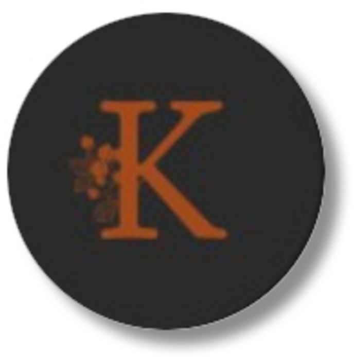 Sluitsticker initialen botanisch blauwzwart bruin