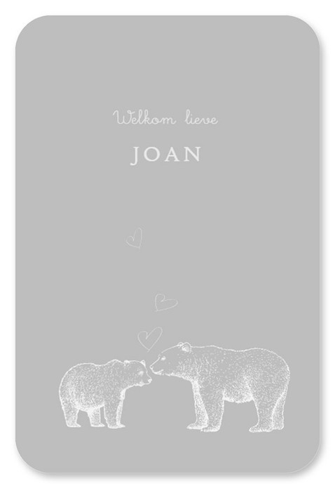 Geboortekaartje bosdieren lijntekening