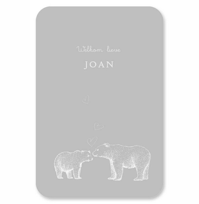 Geboortekaartje bosdieren lijntekening