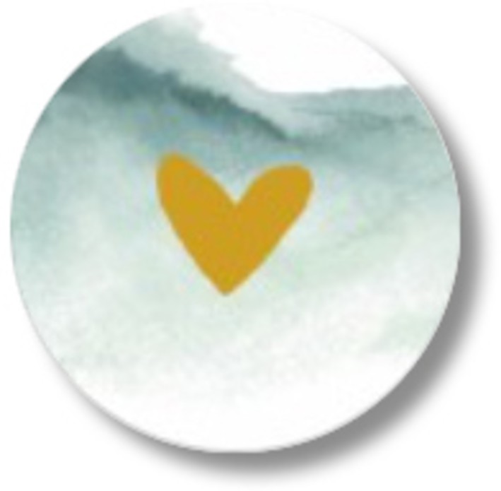 Sluitsticker watercolour met foliedruk hartje