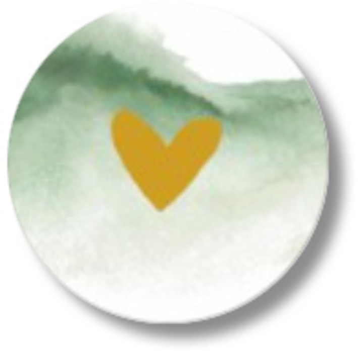 Sluitsticker watercolour met foliedruk hartje