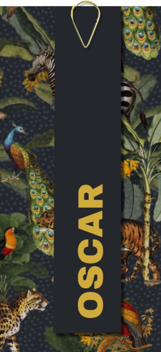 Label kaart met jungle blauw