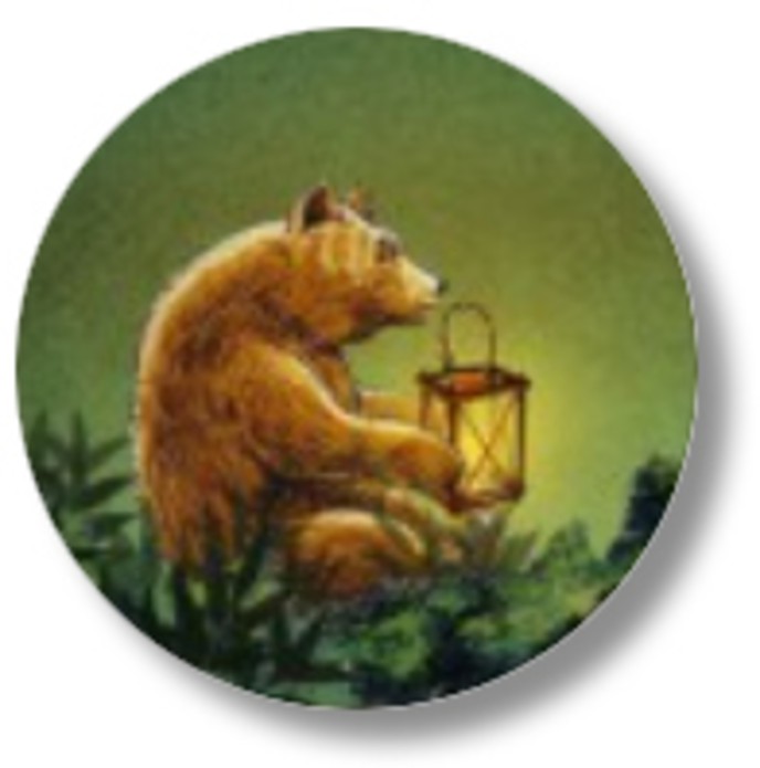 Sluitsticker bos met beer