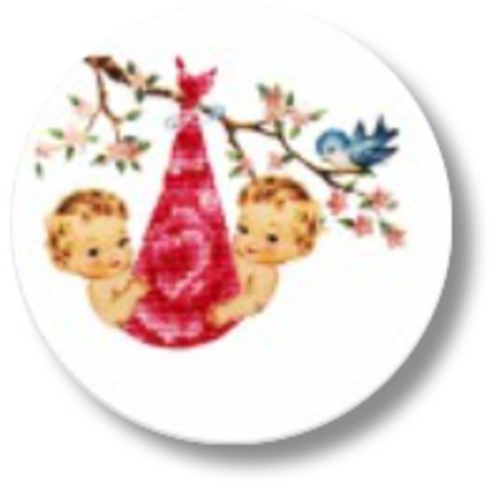 Sluitsticker retro tweeling