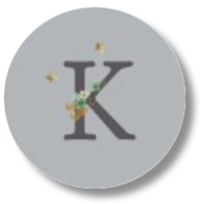 Sluitsticker initialen blauw