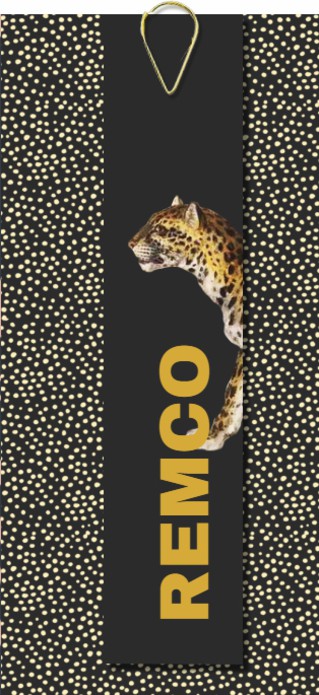 Label kaart met stipjes zwart