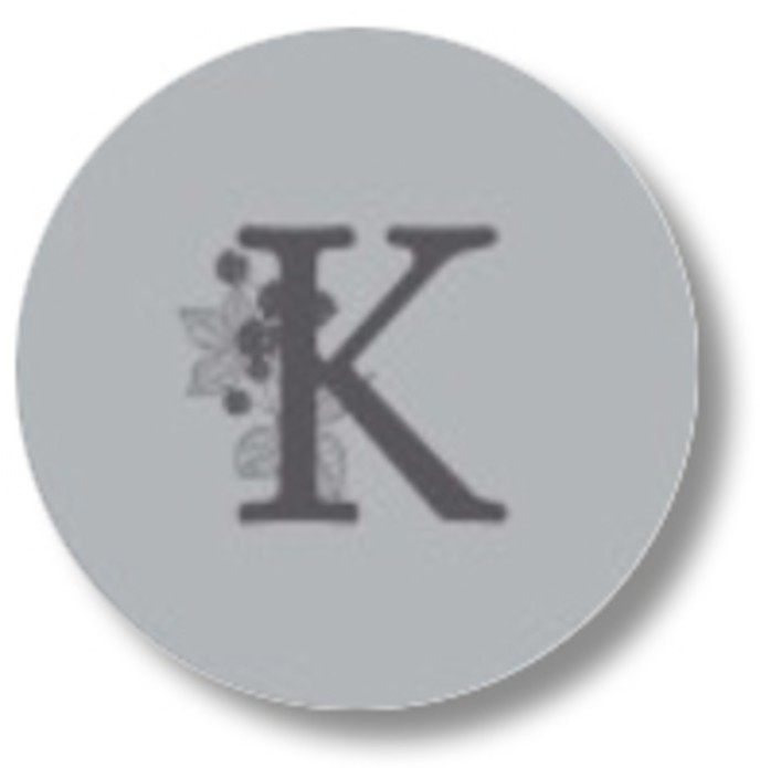 Sluitsticker initialen botanisch blauw