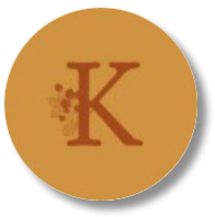 Sluitsticker initialen botanisch oker bruin