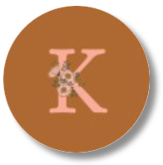 Sluitsticker initialen bruin