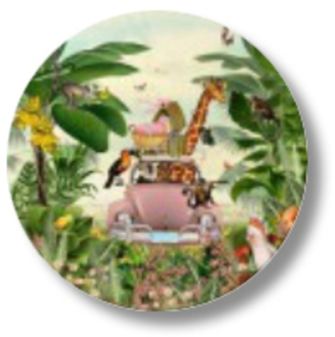 Sluitsticker vintage jungle