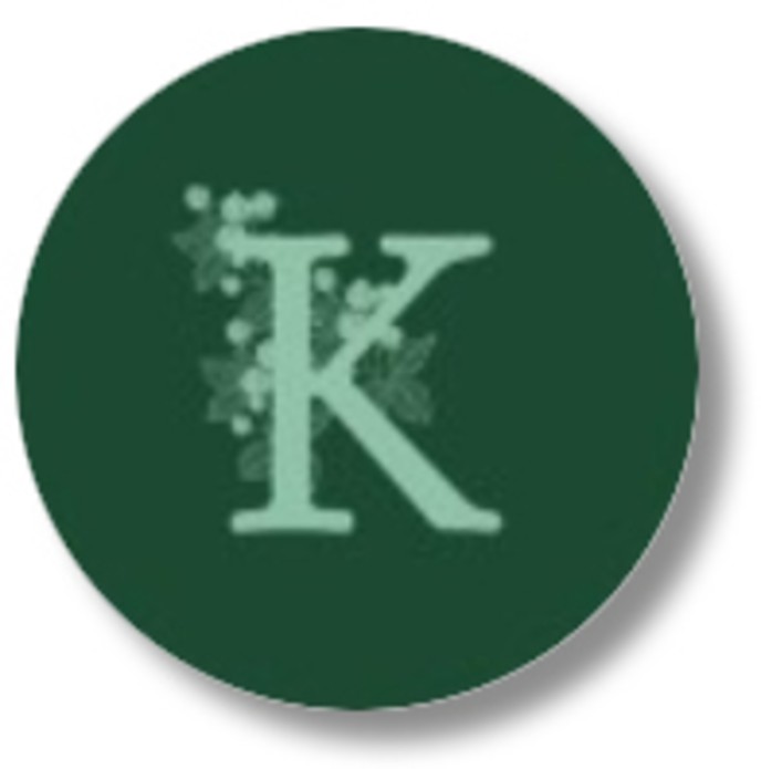 Sluitsticker initialen botanisch donkergroen