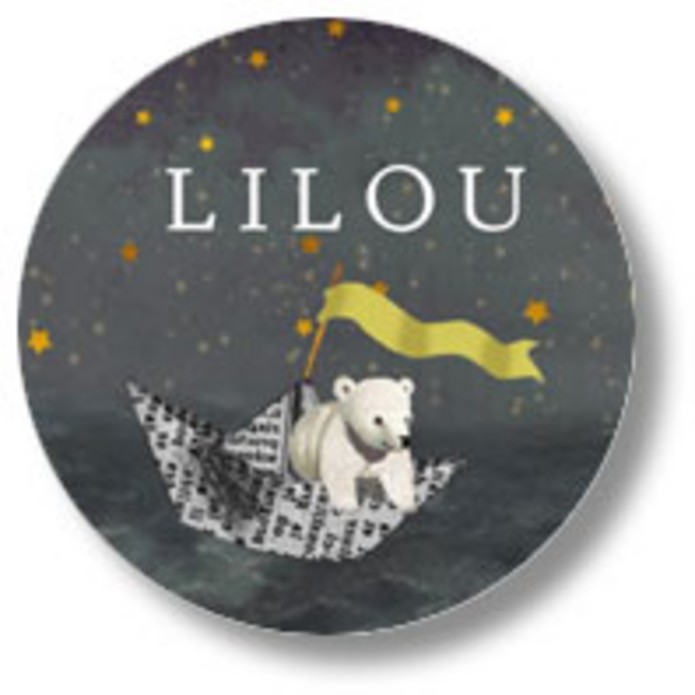 Sluitsticker ijsbeer bootje