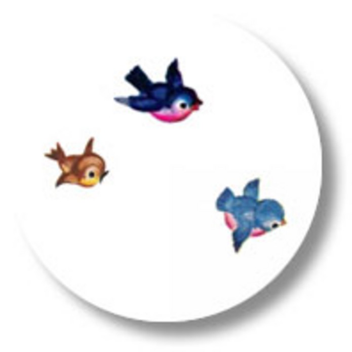 Sluitsticker retro vogeltjes