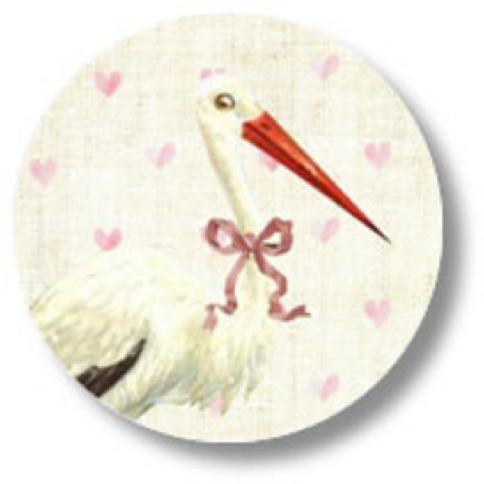 Sluitsticker retro ooievaar