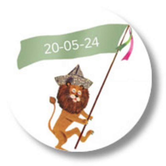 Sluitsticker vaandel met naam of datum