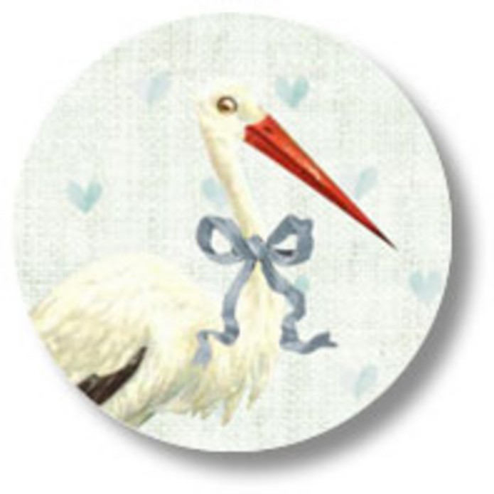 Sluitsticker retro ooievaar