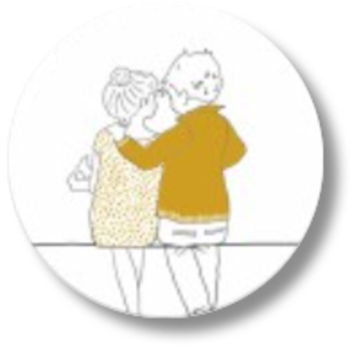 Sluitsticker gezin met foliedruk