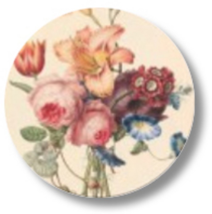 Sluitsticker vintage boeket