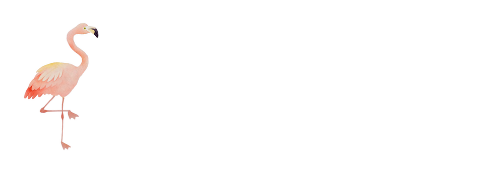 Adresetiket flamingo