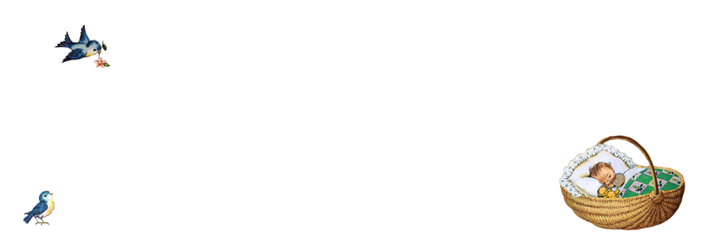 Adresetiket vogels en wiegje