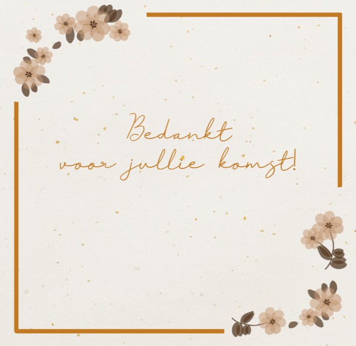 Bedankkaart bruiloft vintage flower