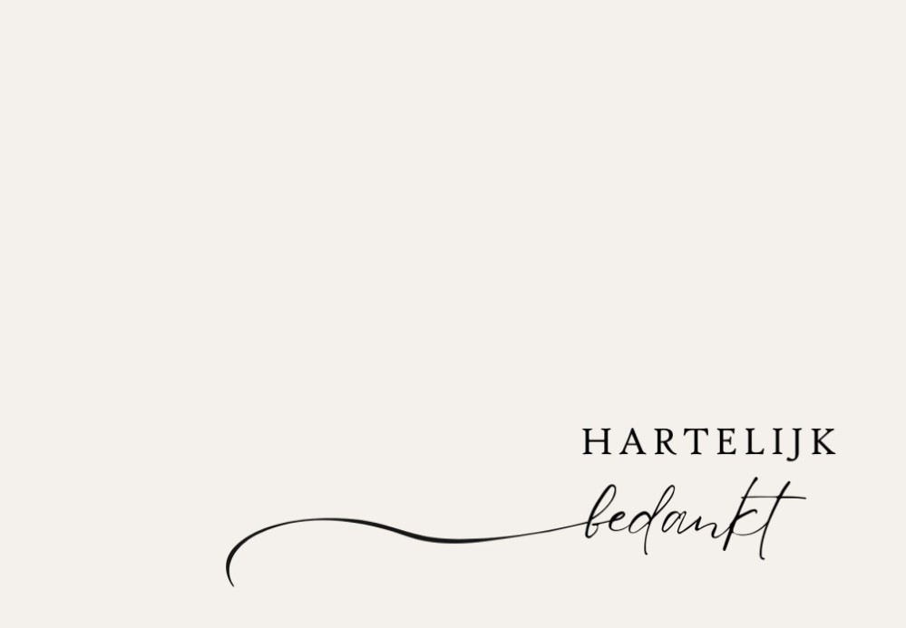Bedankkaart trouwerij minimalist
