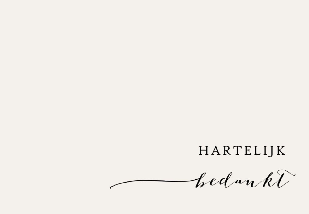 Bedankkaart trouwerij romantisch