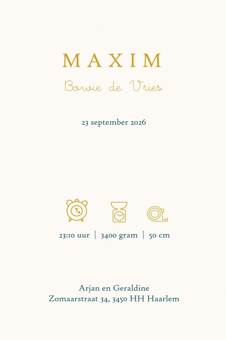 Geboortekaartje bohemian met babykleertjes, babykamer spulletjes in boho stijl in warme pastel tinten. Een lief geboortekaartje waar je met behulp van de beeldbank jouw eigen draai aan kan geven. Een bedje en een kapstokje of alleen het wandrekje met baby