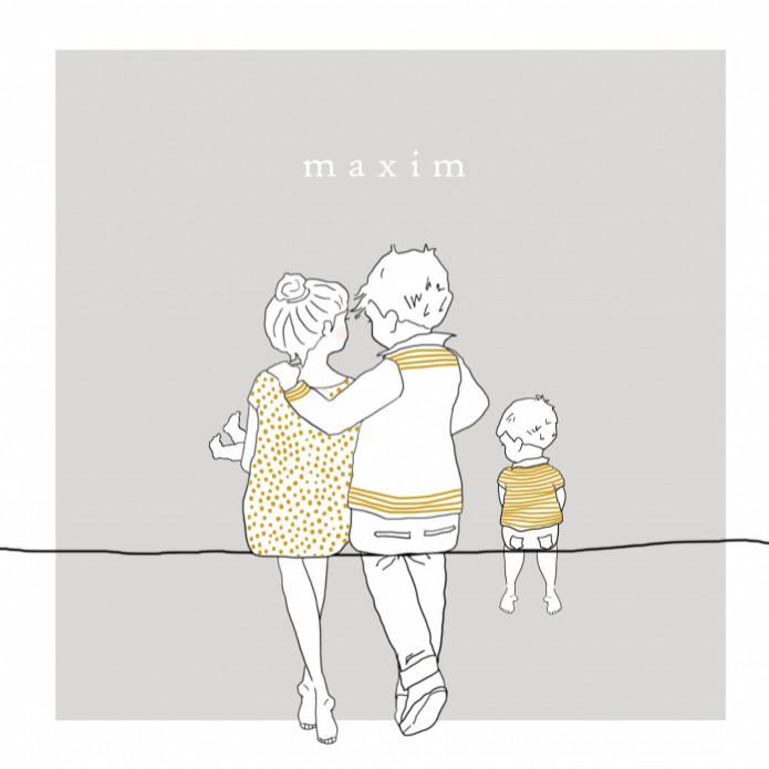 Geboortekaartje gezin met broertje in foliedruk