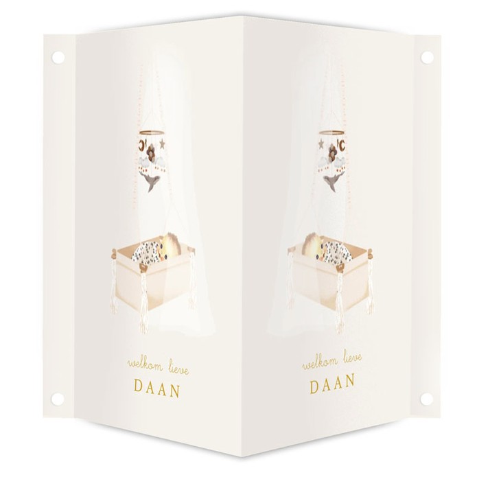 Geboortebord hangwiegje baby
