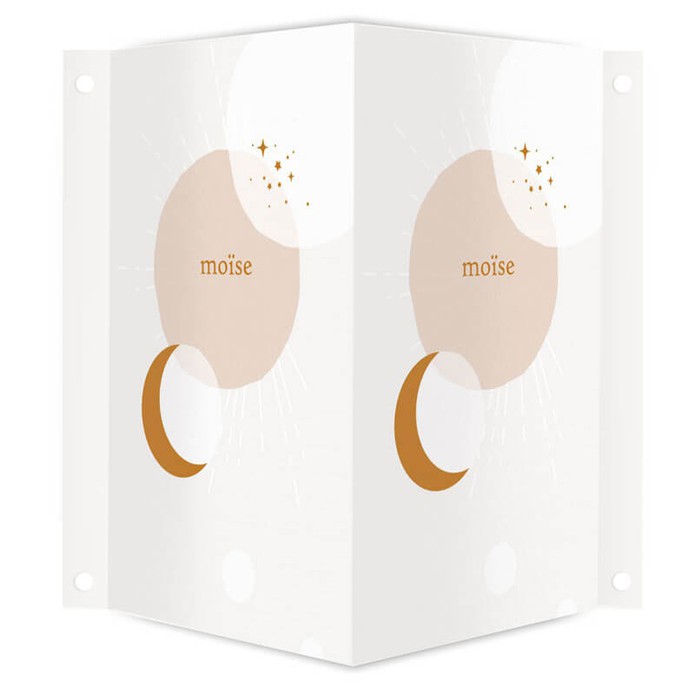 Geboortebord grafisch met sterren en maan