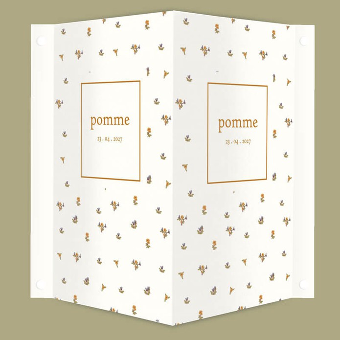 Geboortebord bloem patroon