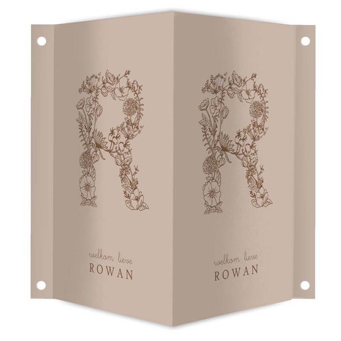 Geboortebord botanisch monogram