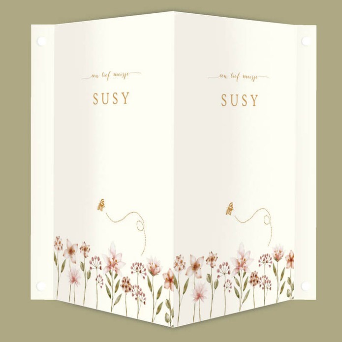 Geboortebord veldbloemen