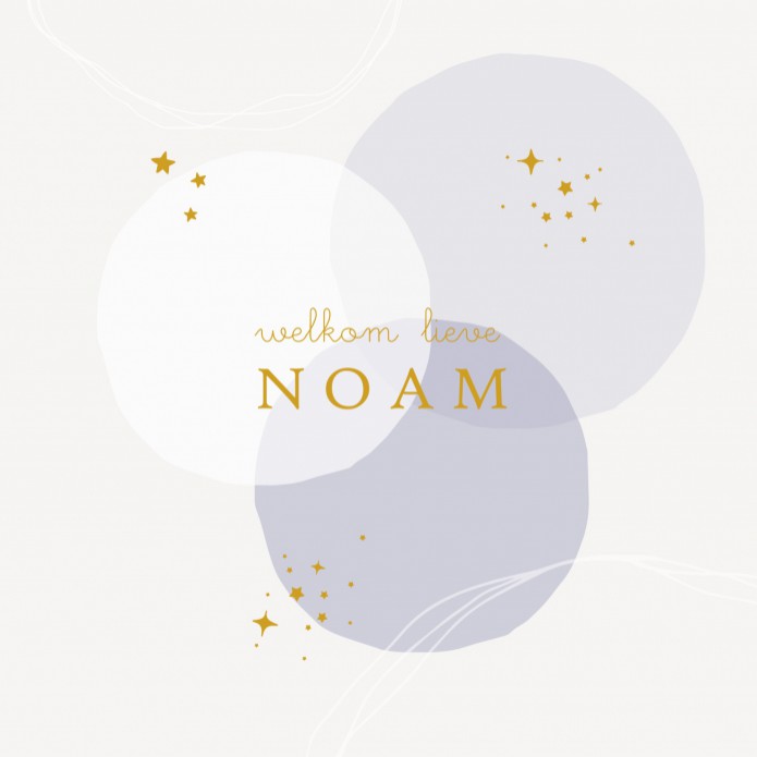 Geboortekaartje gekleurde bollen met folie