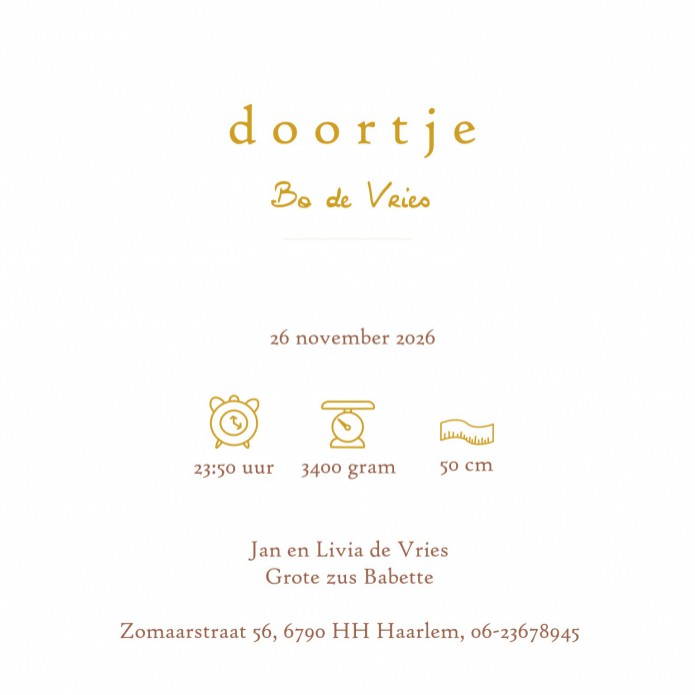 Geboortekaartje met foliedruk sterretjes. Heel smaakvol, stijlvol en hip geboortekaartje voor jullie baby. Unisex voor jongens en meisjes, kleuren kun je zelf aanpassen. Evenals de foliedruk. Personaliseer hem zelf in de handige editor tool en vraag eens 