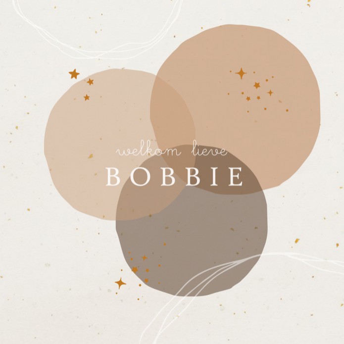 Geboortekaartje gekleurde bollen met folie