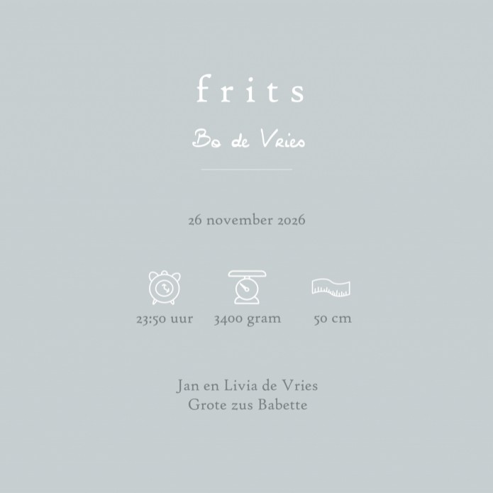 Geboortekaartje bohemian met babykleertjes, babykamer spulletjes in boho stijl in warme pastel tinten. Een lief geboortekaartje waar je met behulp van de beeldbank jouw eigen draai aan kan geven. Een bedje en een kapstokje of alleen het wandrekje met baby