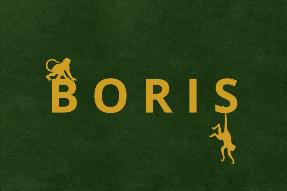 Geboortekaartje velvet look aap met foliedruk