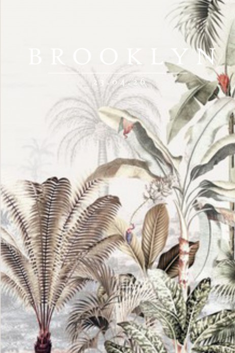 Geboortekaartje 'Dreamy Jungle' van Annet Weelink Design.