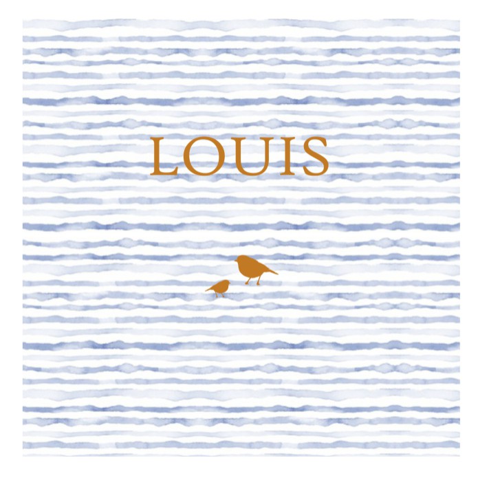 Geboortekaartje aquarel streep patroon