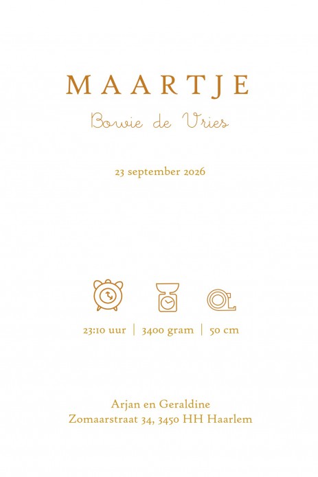 Geboortekaartje bohemian met babykleertjes, babykamer spulletjes in boho stijl in warme pastel tinten. Een lief geboortekaartje waar je met behulp van de beeldbank jouw eigen draai aan kan geven. Een bedje en een kapstokje of alleen het wandrekje met baby