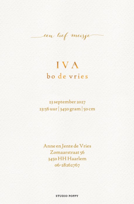 Geboortekaartje met mozeswiegje in een weiland. Sereen watercolor geboortekaartje met watercolor mozeswiegje en eendjes er omheen. De baby ligt lekker te slapen in het gras en de eenden scharrelen rond.