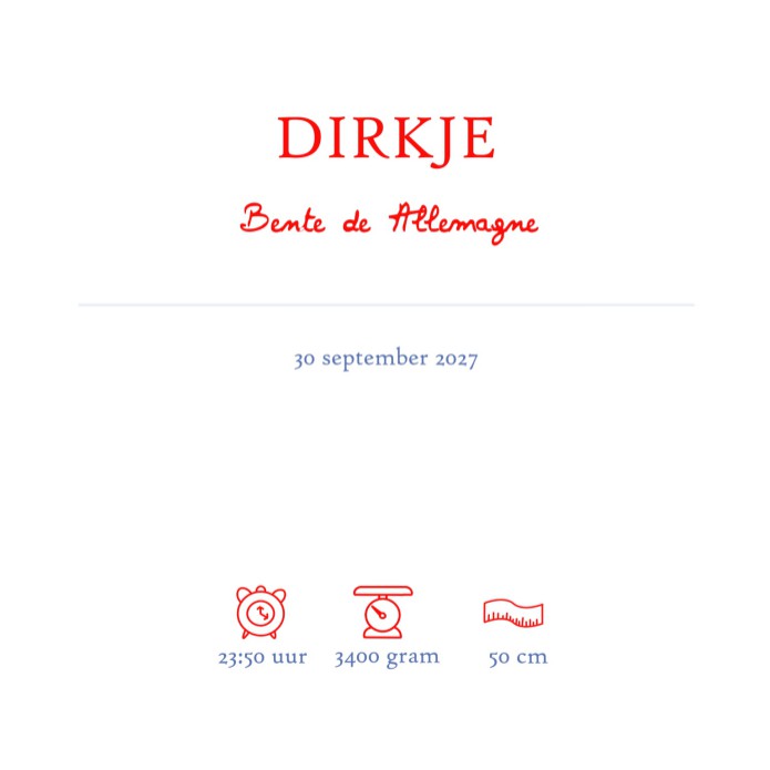 Prachtige klassieke geboortekaartjes met blauwe aquarel lijntjes. Het lijkt een beetje op de Bretonse streep uit Bretagne. Klassieke typografie past daar prachtig bij. Er zijn vele varianten verkrijgbaar dus bekijk ze allemaal! Foliedruk is ook mogelijk b