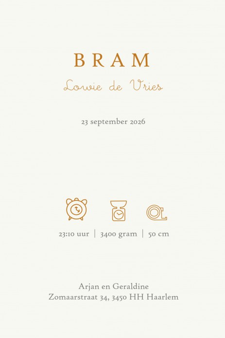 Geboortekaartje wandrekje kinderkamertje in thema herfst voor een jongetje. Schattige kleertjes en hippe accessoires op de babykamer misstaan niet op dit romantische geboortekaartje. Vraag eens de gratis proefdruk aan om met eigen ogen de prachtige kwalit