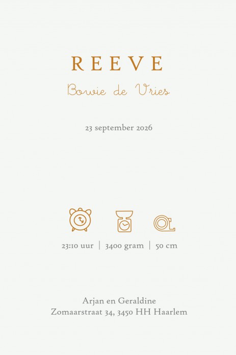 Geboortekaartje bohemian met babykleertjes, babykamer spulletjes in boho stijl in warme pastel tinten. Een lief geboortekaartje waar je met behulp van de beeldbank jouw eigen draai aan kan geven. Een bedje en een kapstokje of alleen het wandrekje met baby