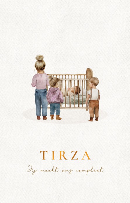 Geboortekaartje bedje vierde kindje