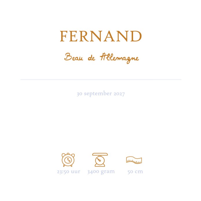 Prachtige klassieke geboortekaartjes met blauwe aquarel lijntjes. Het lijkt een beetje op de Bretonse streep uit Bretagne. Klassieke typografie past daar prachtig bij. Er zijn vele varianten verkrijgbaar dus bekijk ze allemaal! Foliedruk is ook mogelijk b