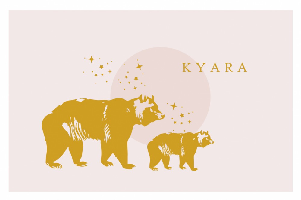 Geboortekaartje beer met foliedruk